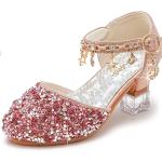 Furdeour Girls Sandals Glittler Bow Dress Shoes Princess Crystal High Heels Party Wedding Flower Girls Shoes for Kid Toddler