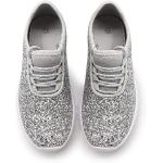 K KIP WOK Girls Glitter Sneakers Sparkle Slip On Walking Shoes for Kids/Children Breathable Running Sneakers