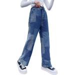Rolanko Girls Jeans Denim Elastic Wasit Wide Leg Baggy Pants Kids Clothes 4-14 Years