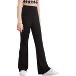 WDIRARA Girl's Elastic Waist Flare Leg Ribbed Knit Casual Stretch Long Pants