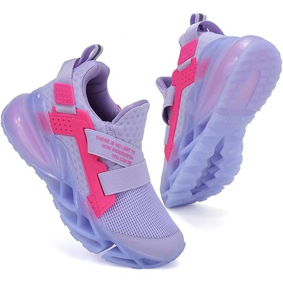 Coolloog Kids Sneakers Boys Girls Running Tennis Walking Shoes Lightweight Breathable Sport Athletic