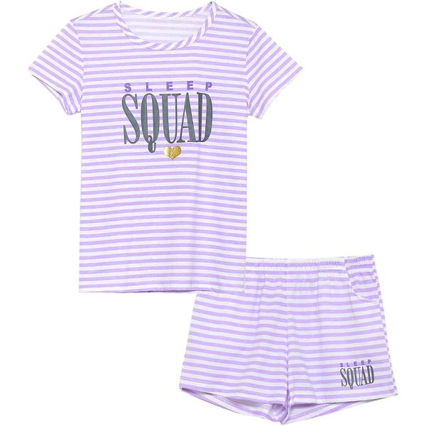 Summer Pajamas for Girls – Stripe & Glittering Heart PJS Pal Cute Jammies Set Big KidsSize 6-16