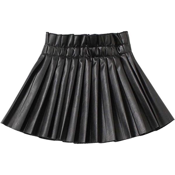 WELAKEN Pu Leather Skirts for Girls Kids & Teen & Toddler & Women Faux Leather Pleated Skirts