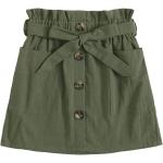 SOLY HUX Girl's Paper Bag Waist Button Front Pocket A Line Belted Skirt