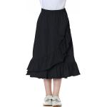 DOTDOG Girls' Tiered Ruffle Midi Skirts Soft Cotton Maxi Skirts with Waistband Waist for Girls 3-12 Years