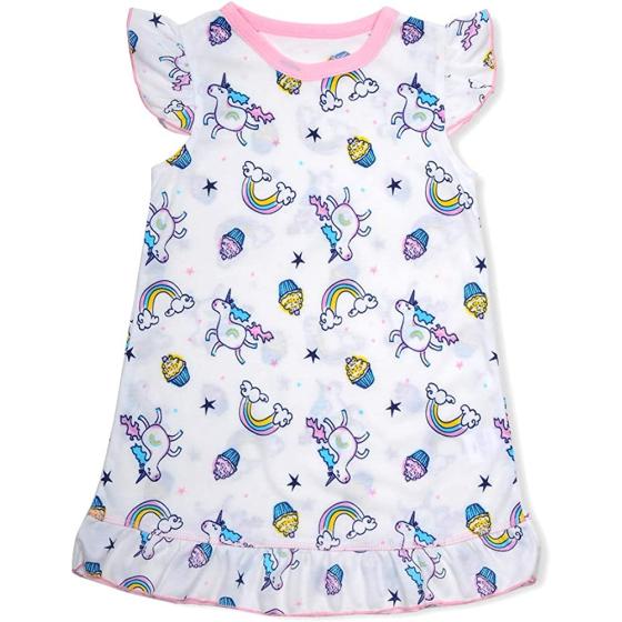 Saadiya Girls Nightgown Unicorn Pajamas for Girls Princess Soft Cute Sleepwear