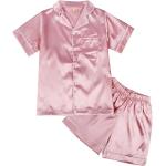 Weixinbuy Pajama Set for Kid Baby Boy Girl Button-up Silk Pajama Sleepwear Nightwear Loungewear Clothes Set Gifts for Kids