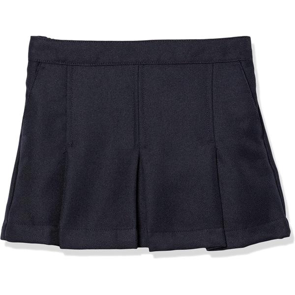 Nautica Girl's School Uniform Pleated Pull-on Scooter Skirt With Undershorts, Knit Waistband