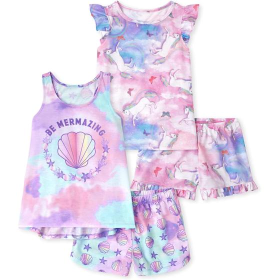 The Children's Place girls The Children's Place Girls Sleeveless Tank Top and Shorts 2 Piece Pajama Set