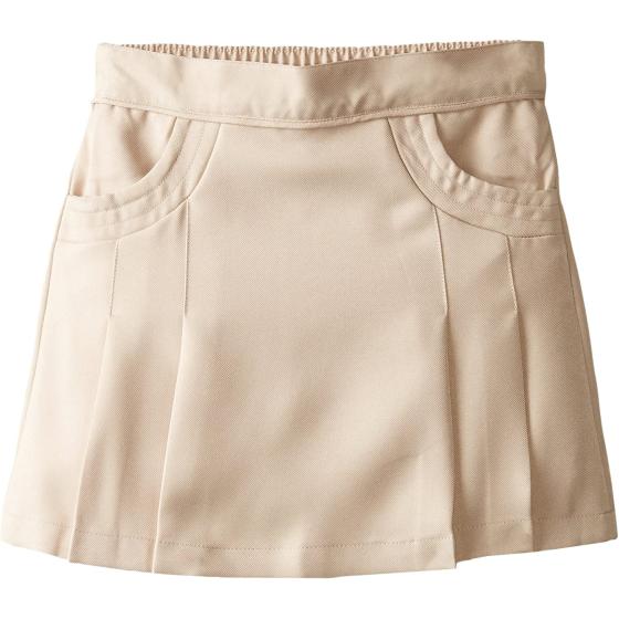 Nautica Girls' School Uniform Pleated Pull-on Scooter Skirt with Undershorts, Knit Waistband & Functional Pockets