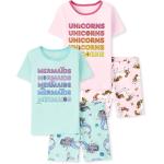 The Children's Place Girls Sleeve Top and Shorts Snug Fit 100% Cotton 2 Piece Pajama Sets