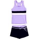 KABETY Little Girls Summer Two Piece Boyshort Fashion Tankini Swimsuit