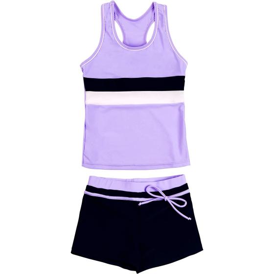 KABETY Little Girls Summer Two Piece Boyshort Fashion Tankini Swimsuit