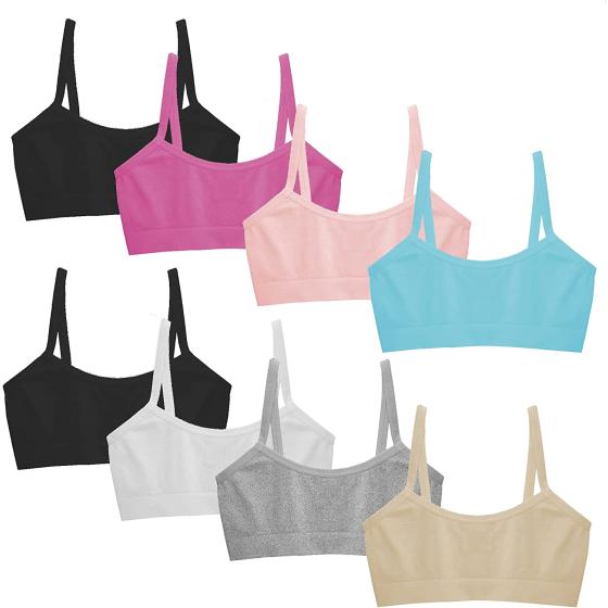 Popular Girls Seamless Training Bra - Crop Training Bras for Girls. Best Girls Sports Bra. Multi Piece Bra Pack