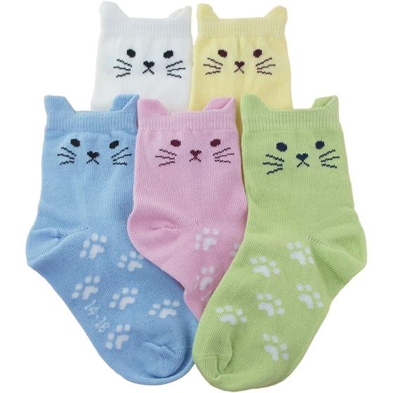 Tandi Kids Girls Cotton Cute Socks Low Cut Crew Ankle No Toe Seam Pack of 5
