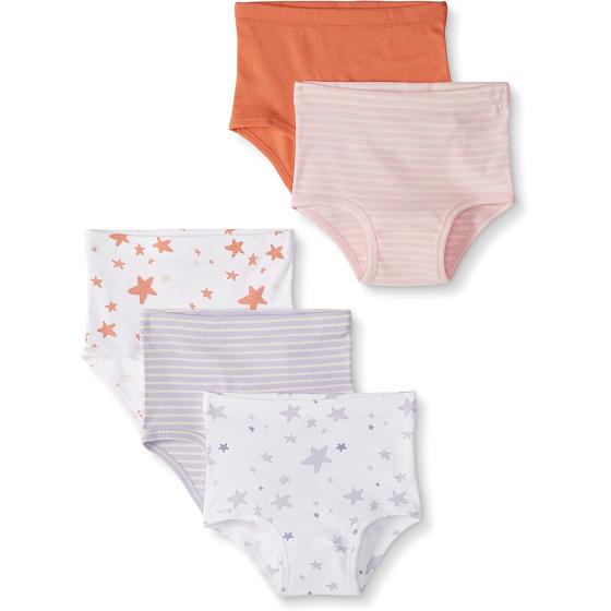 Moon and Back by Hanna Andersson Baby Girls' Organic Cotton Classic Underwear, Pack of 5