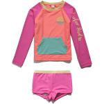 PHIBEE Girls' Rash Guard Set Long Sleeve UPF 50+ Sun Protection Two-Piece Swimwear