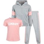 DKNY Girls 3-Piece Athletic Fleece Zip Sweatshirt Hoodie and Jogger Set