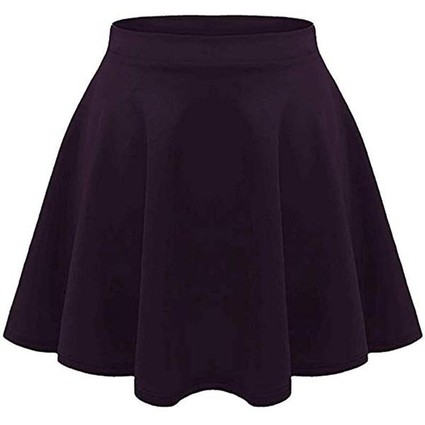 GirlzWalk Kids Girls Casual Mini Stretch Waist Flared Plain Pleated Skater Skirt