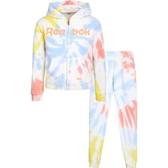 Reebok Girls' Jogger Set - 2 Piece Hoodie Sweatshirt and Sweatpants Sweatsuit (Size: 4-12)