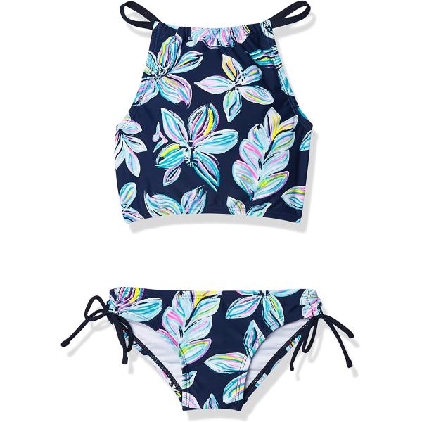 Kanu Surf Girls' Daisy UPF 50+ Beach Sport Halter Tankini 2-Piece Swimsuit
