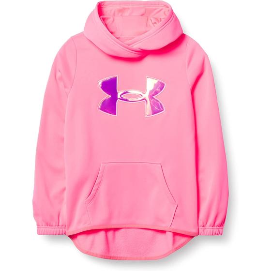 Under Armour Girls' Armour Fleece Iridescent Big Logo Hoodie