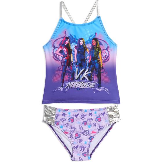 Disney Descendants Mal Evie Uma Tankini Top & Swim Bottom Set
