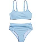 Romwe Girl's 2 Piece Swimsuit Sport Solid High Waist Bikini Set Bathing Suit