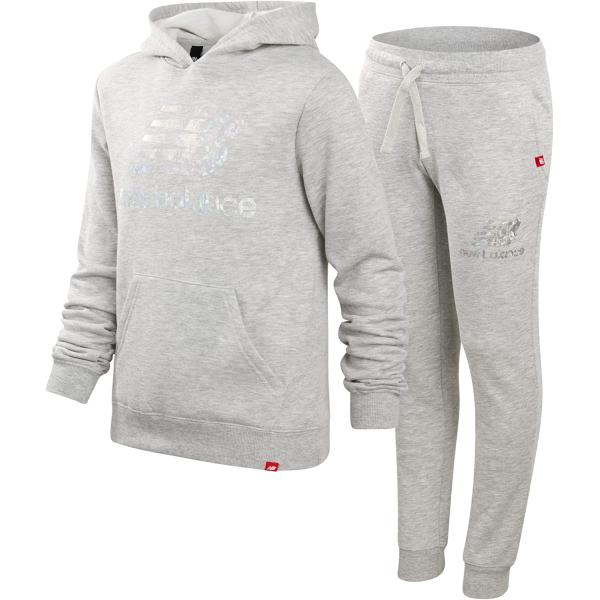 New Balance Girls' Jogger Set - 2 Piece Fleece Hoodie and Joggers Kids Clothing Set