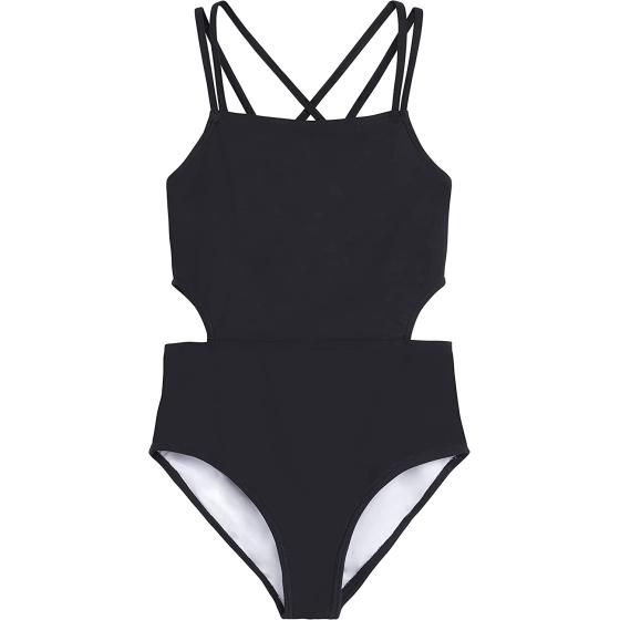 Kanu Surf Girls' Beach Sport Cut-Out 1-Piece Swimsuit