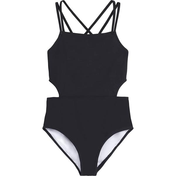 Kanu Surf Girls' Beach Sport Cut-Out 1-Piece Swimsuit