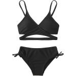 MIENOE Teen Girls Swimsuits One Piece Kids Black Swimsuits with Chest Pads Girl Sun Protection Solid Color Cute Swimsuit