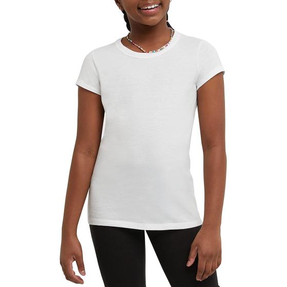 Hanes Girls’ Cotton T-Shirts, Essential Girls’ Tees, Cotton Shirts for Girls, 2-Pack