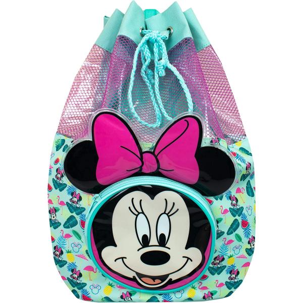 Disney Kids Minnie Mouse Swimming Bag Girls Beach Pool Swim Drawstring Backpack Multicolor