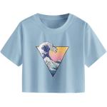 SweatyRocks Women's Tie Dye T-Shirt Rolled Short Sleeve Crop Tops