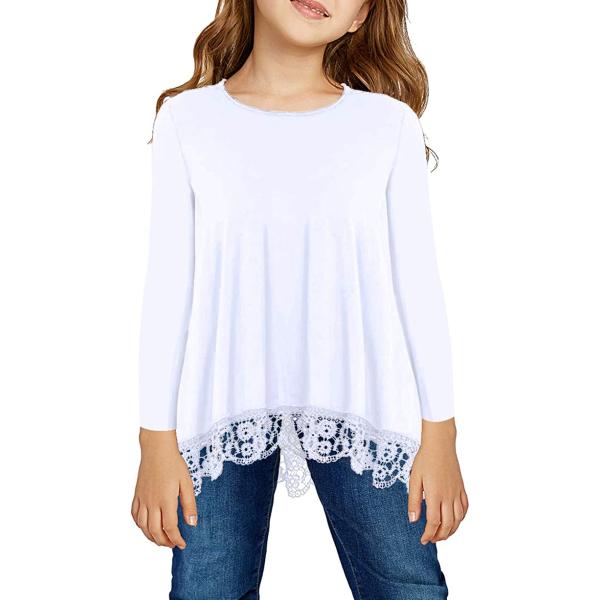 storeofbaby Girls Casual Tunic Tops Short Sleeve Loose Soft Blouse T-Shirt for 4-13 Years
