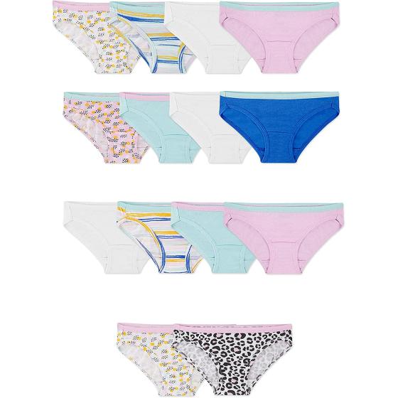 Fruit of the Loom Girls' Cotton Bikini Underwear Multipacks