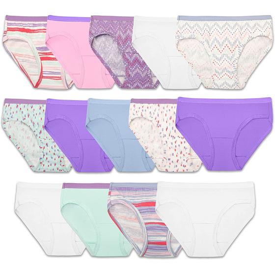 Fruit of the Loom Girls' Cotton Hipster Underwear