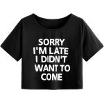 SweatyRocks Women's Casual Short Sleeve Print Crop Top T Shirt Summer Tees