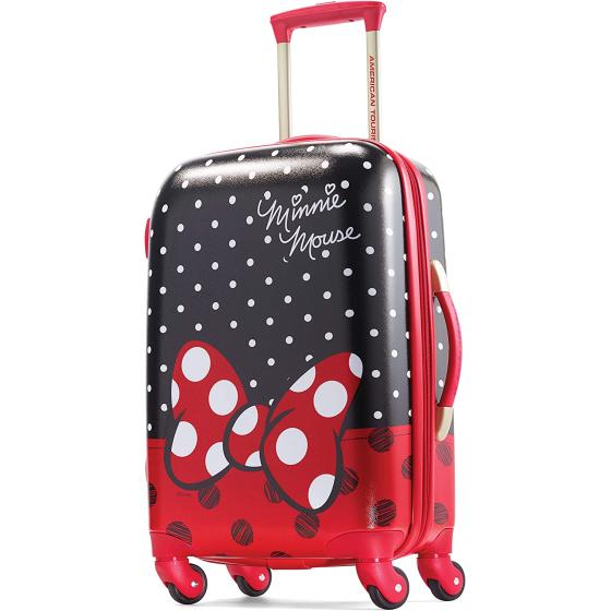 American Tourister Disney Hardside Luggage with Spinner Wheels, Black, Red, White, 21"