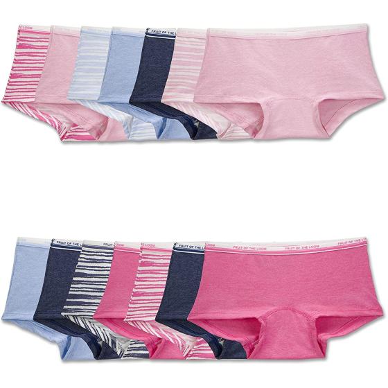 Fruit of the Loom Girls' Cotton Boyshort Underwear