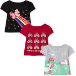 The Children's Place baby-girls And Toddler Girls Short Sleeve Graphic T-shirts, 3 Pack
