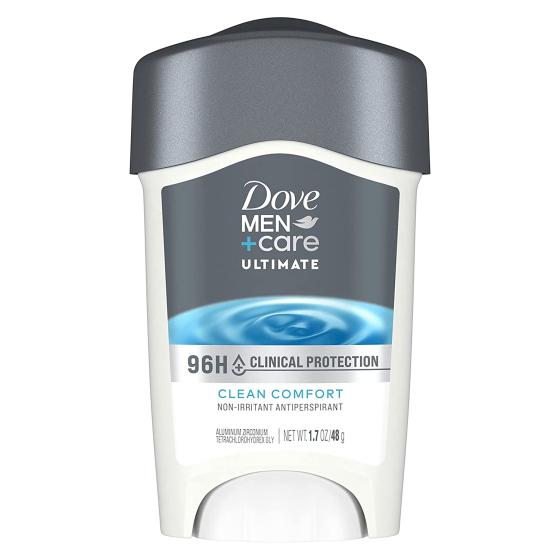 Dove Men+Care Clinical Protection Antiperspirant Clean Comfort Stick for Men 96-Hour Sweat and Odor Protection Clinical Strength Antiperspirant with 1/4 Moisturizing Cream 1.7 oz