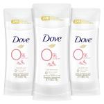 Dove 0% Aluminum Free Deodorant 24-hour Odor Protection Rose Petals Deodorant for Women, 2.6 Ounce (Pack of 3)