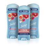 Secret Antiperspirant and Deodorant Women, Delicate Rose Scent, Clear Gel 3.4 oz (Pack of 3)