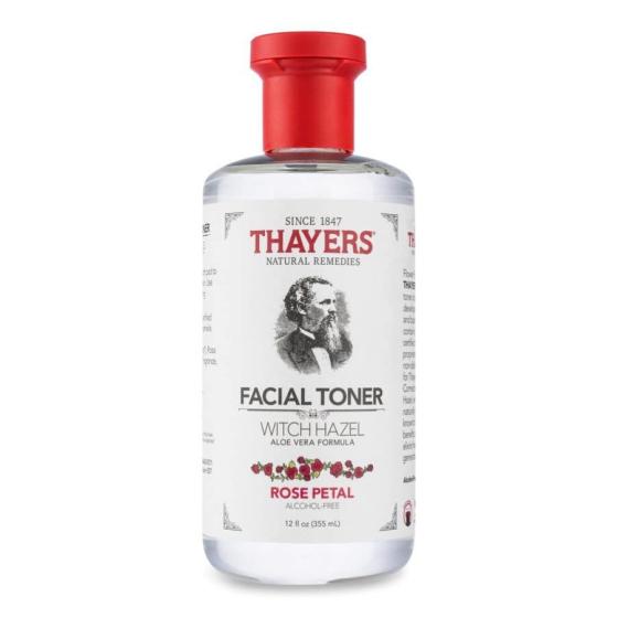 THAYERS Alcohol-Free Rose Petal Witch Hazel Facial Toner with Aloe Vera Formula, 12 Ounce