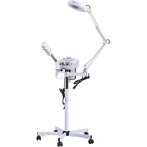 Funnylife 3 in 1 Aromatherapy Facial Steamer, 5X Magnifying LED Lamp, High Frequency Machine,Salon Spa Beauty Equipment