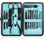 Utopia Care 15 Pieces Manicure Set - Stainless Steel Manicure Nail Clippers Pedicure Kit - Professional Grooming Kits, Nail Care Tools with Luxurious Travel Case (Black)