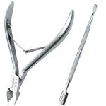 Professional Cuticle Cutter & Pusher Trimmer Manicure Tools with Double Spring– Perfect Nail Care Tool for Manicure & Pedicure Beauty at Home/Spa/Saloon (Silver)