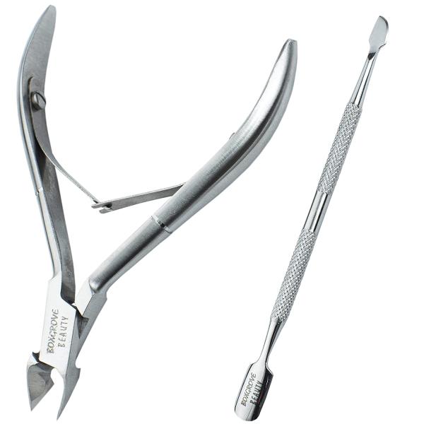 Professional Cuticle Cutter & Pusher Trimmer Manicure Tools with Double Spring– Perfect Nail Care Tool for Manicure & Pedicure Beauty at Home/Spa/Saloon (Silver)